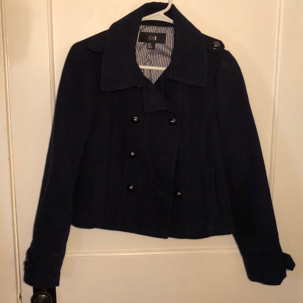Navy cropped jacket